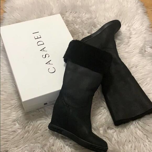 NWT CASADEI DOUBLE FACE TALL PLATFORM BOOTS 38.5 - Picture 9 of 12